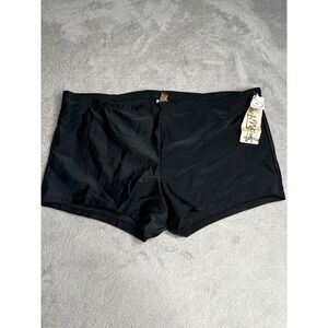 New Beach‎ Native Womens Black Swim Boy Shorts Size 16 NWT
